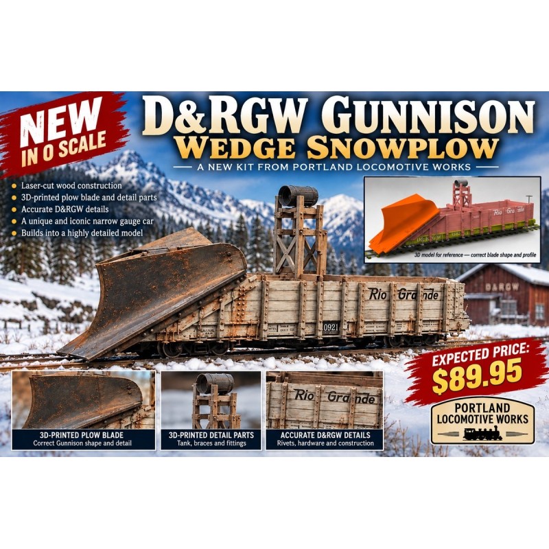 COMING SOON - D&RGW Gunnison Wedge Snowplow – On3 or On30