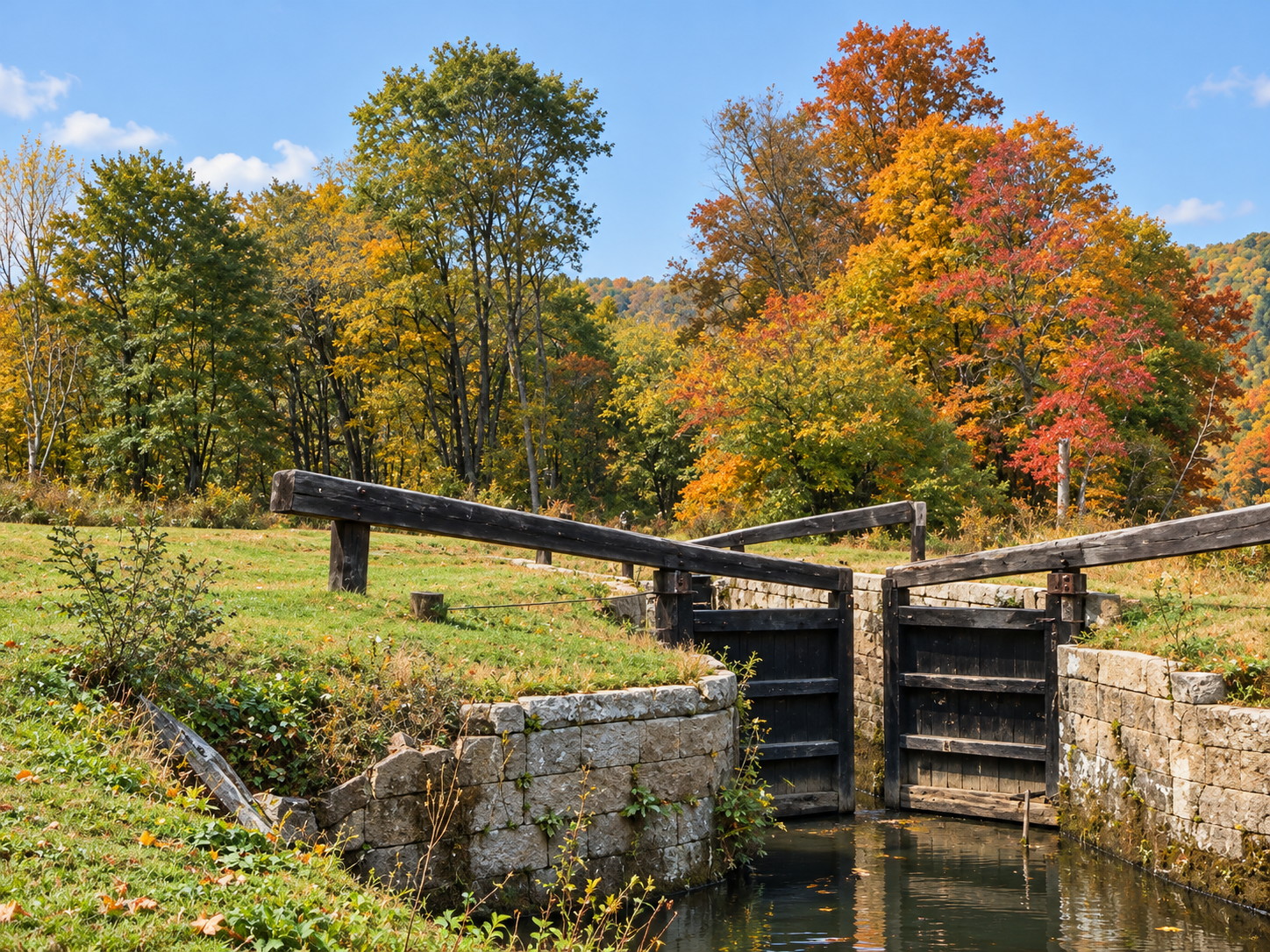 Historic view of Lost Lock on the Sandy and Beaver Canal